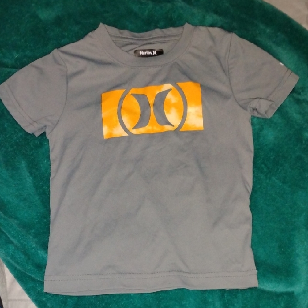 Hurley Gray Tee with Bold Orange Logo